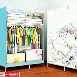 TỦ VẢI QUẦN ÁO 3D 2 BUỒNG 6 NGĂN