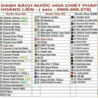Nước hoa mini 10ml tinh dầu Pháp