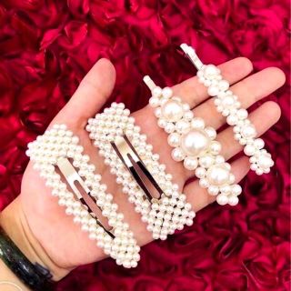 set 4 kẹp tóc đính hạt