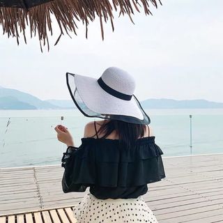 Nón vành rộng phối lưới
