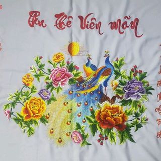 tranh thêu thành phẩm phu thê viên mãn