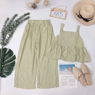 Áo 2d peplum cực xinh có thun quần ống rộng