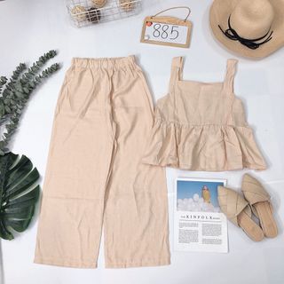 Áo 2d peplum cực xinh có thun quần ống rộng