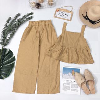 Áo 2d peplum cực xinh có thun quần ống rộng