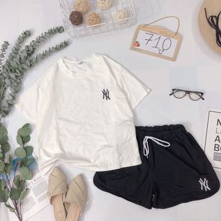 Set bộ N Y Áo thun short thun nhen