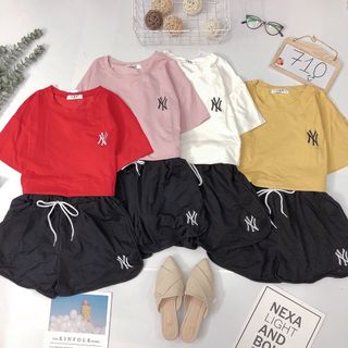 Set bộ N Y Áo thun short thun nhen giá sỉ