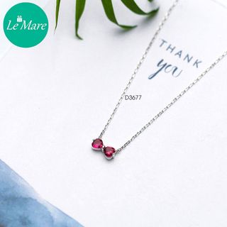 Dây chuyền Nơ đính đá đỏ D3677