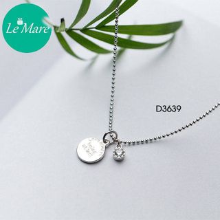 Dây chuyền bạc Single diamond tag D3639