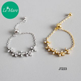 Nhẫn xích Cỏ 4 lá đính đá JT223