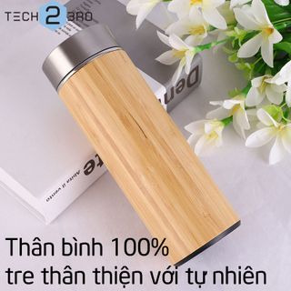 BÁN SỈ - - Bình giữ nhiệt vỏ tre truyền thống / Bamboo Tumbler - 350ml