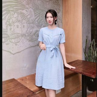 Đầm sọc buột eo