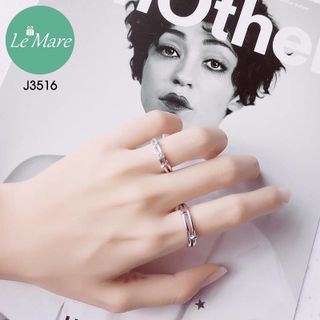 Nhẫn kép Double-decker đính đá J3516