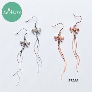 Khuyên tai Nơ đính đá thả E7255