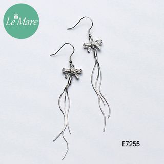 Khuyên tai Nơ đính đá thả E7255