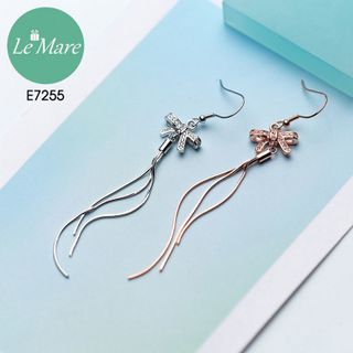 Khuyên tai Nơ đính đá thả E7255