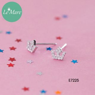 Khuyên tai vương miện nhỏ đính đá E7225