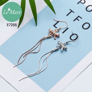 Khuyên tai Nơ đính đá thả E7255