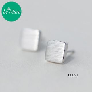 Khuyên tai hình vuông xước mờ E0021