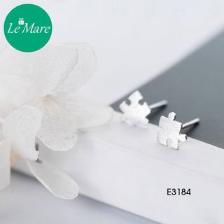 Khuyên tai bạc xước mờ mảnh ghép E3184