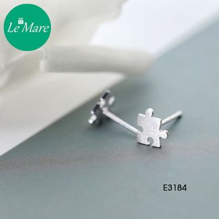 Khuyên tai bạc xước mờ mảnh ghép E3184