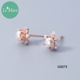 Khuyên tai Hoa 6 cánh ngọc trai G0273