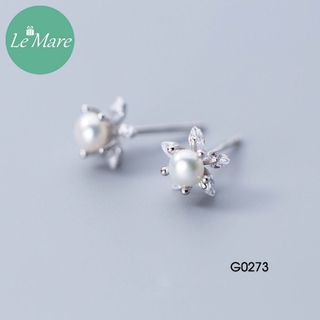 Khuyên tai Hoa 6 cánh ngọc trai G0273