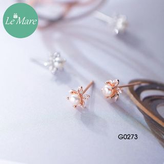 Khuyên tai Hoa 6 cánh ngọc trai G0273