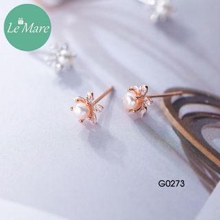 Khuyên tai Hoa 6 cánh ngọc trai G0273