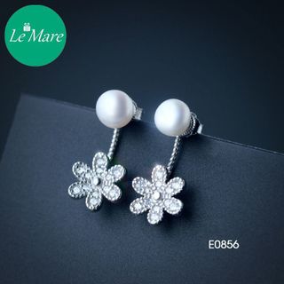 Khuyên tai Ngọc trai thả hoa E0856