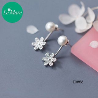 Khuyên tai Ngọc trai thả hoa E0856