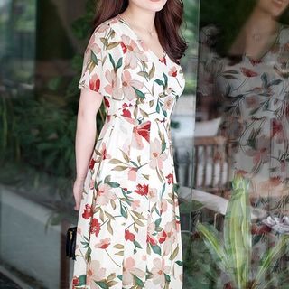 ĐẦM MAXI HOA TAY CÁNH TIÊN