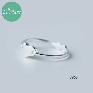 Nhẫn mặt tim 2 lỗ nhỏ J968