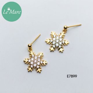 Khuyên hoa tuyết treo xi vàng E7899