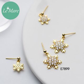 Khuyên hoa tuyết treo xi vàng E7899