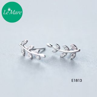 Khuyên tai Nhành lá đính đá E1813