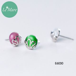 Khuyên tai bạc gắn đá nhiều màu E6030