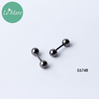 Khuyên tai bi bạc đen E6748