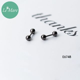 Khuyên tai bi bạc đen E6748