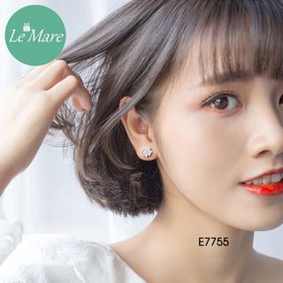 Khuyên tai cỏ 4 lá đính đá E7755