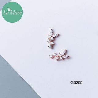 Khuyên tai Hoa Lá đính đá G0200