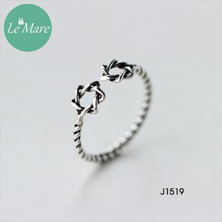 Nhẫn Thân xoắn sao bạc J1519
