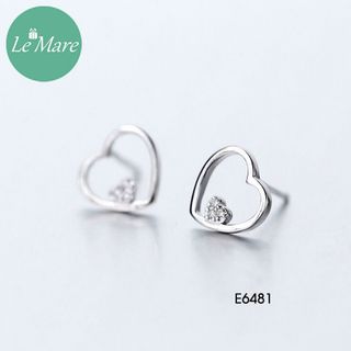Khuyên tai tim rỗng đính đá E6481
