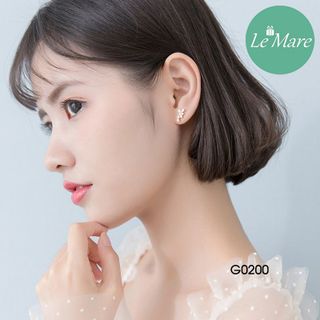 Khuyên tai Hoa Lá đính đá G0200
