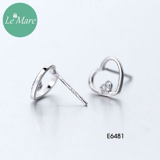 Khuyên tai tim rỗng đính đá E6481