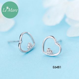 Khuyên tai tim rỗng đính đá E6481