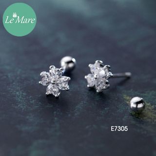 Khuyên tai Cỏ 4 lá đính đá E7305