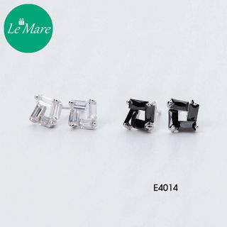 Khuyên tai vuông rỗng đính đá E4014