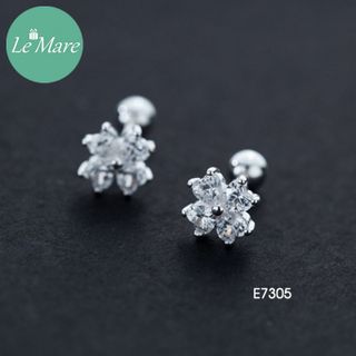 Khuyên tai Cỏ 4 lá đính đá E7305