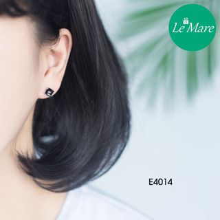 Khuyên tai vuông rỗng đính đá E4014