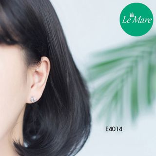 Khuyên tai vuông rỗng đính đá E4014